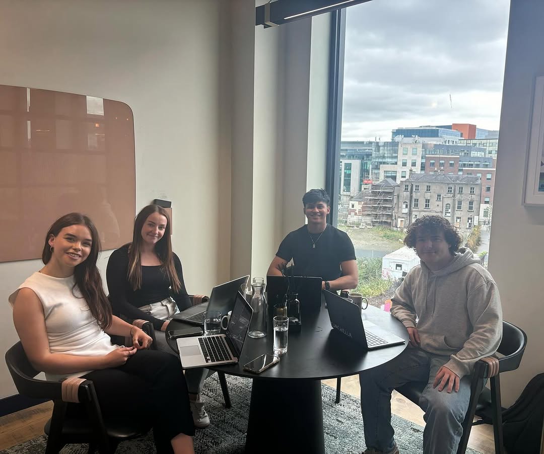 The team working at the office